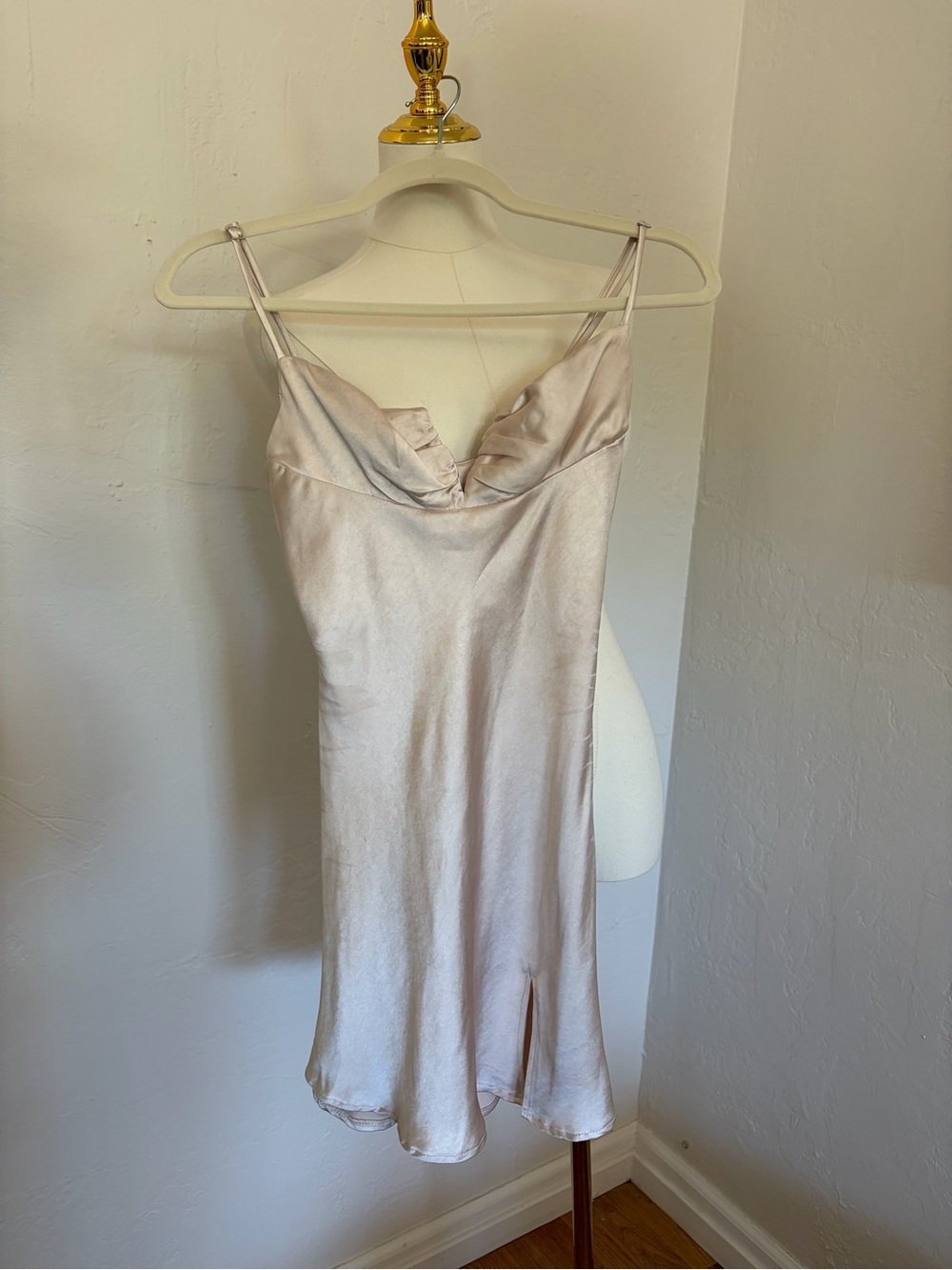 Princess Polly Satin Cowl Slip Dress - Light Champagne